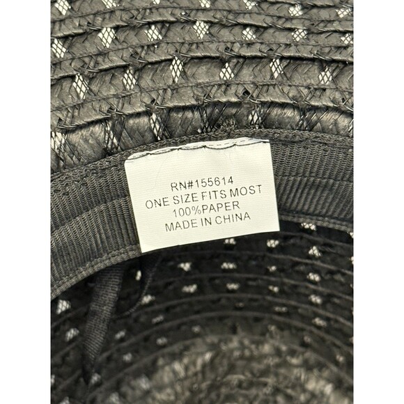 New Womens Madd Hatter Black Western hat adjustable headband 100% paper - Picture 9 of 10